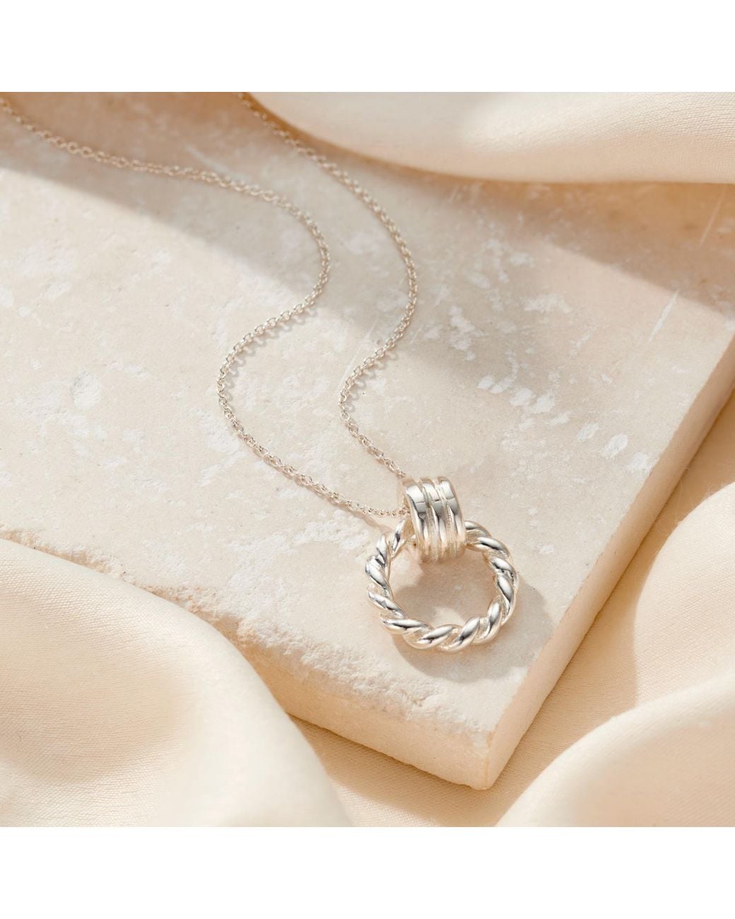 Posh Totty Designs Metallic Mini Tether Hoop Pendant Necklace