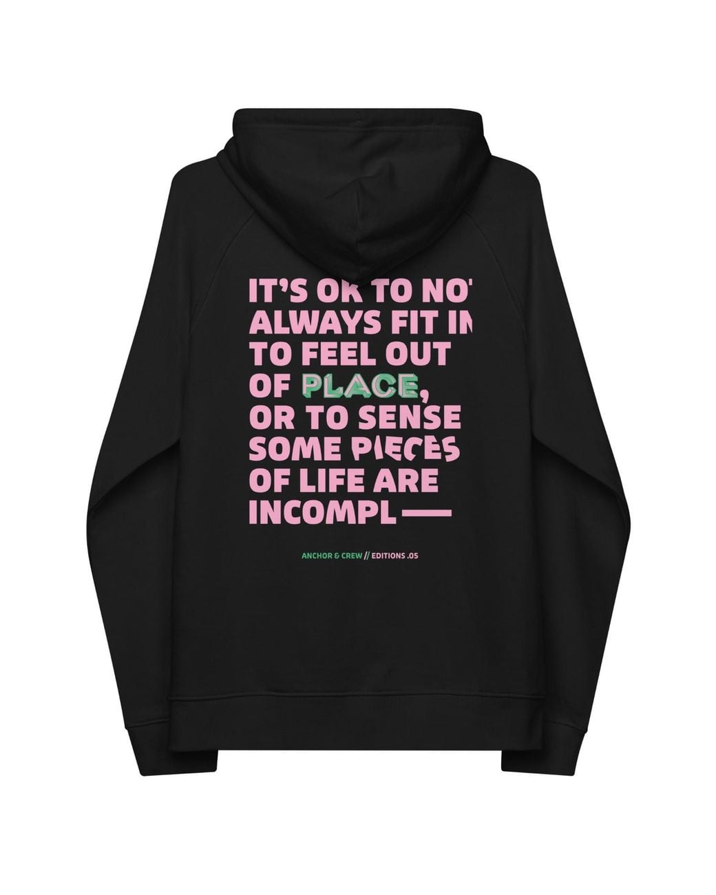 Anchor and Crew Black Five It's Ok Editions Organic Cotton Hoodie for men