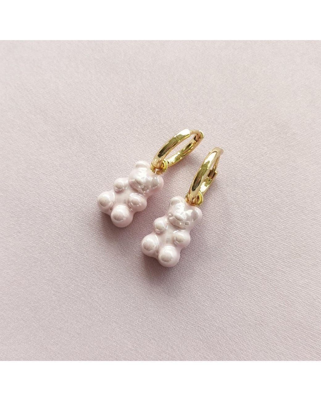 POPORCELAIN Multicolor Sweet Porcelain Gummy Bear Earrings, Tone