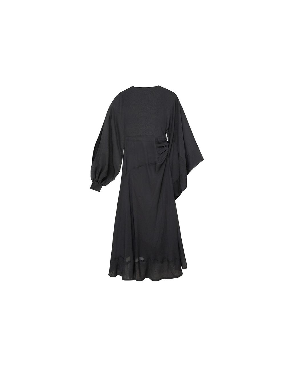 Audrey Vallens Black Miss Av Asymmetric Chiffon Dress