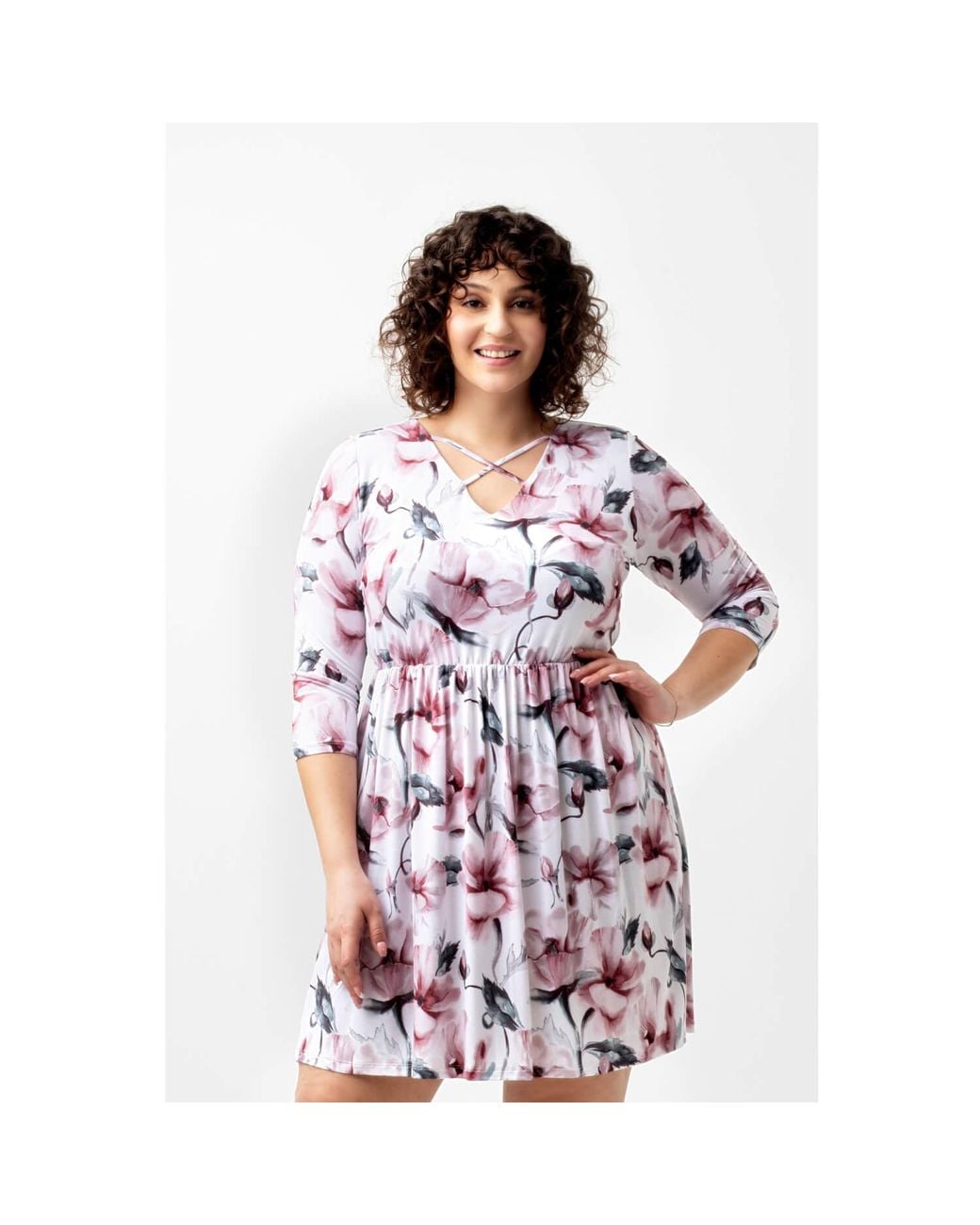 Oh!Zuza Pink Casual Soft Viscose Loose Dress Plus Size