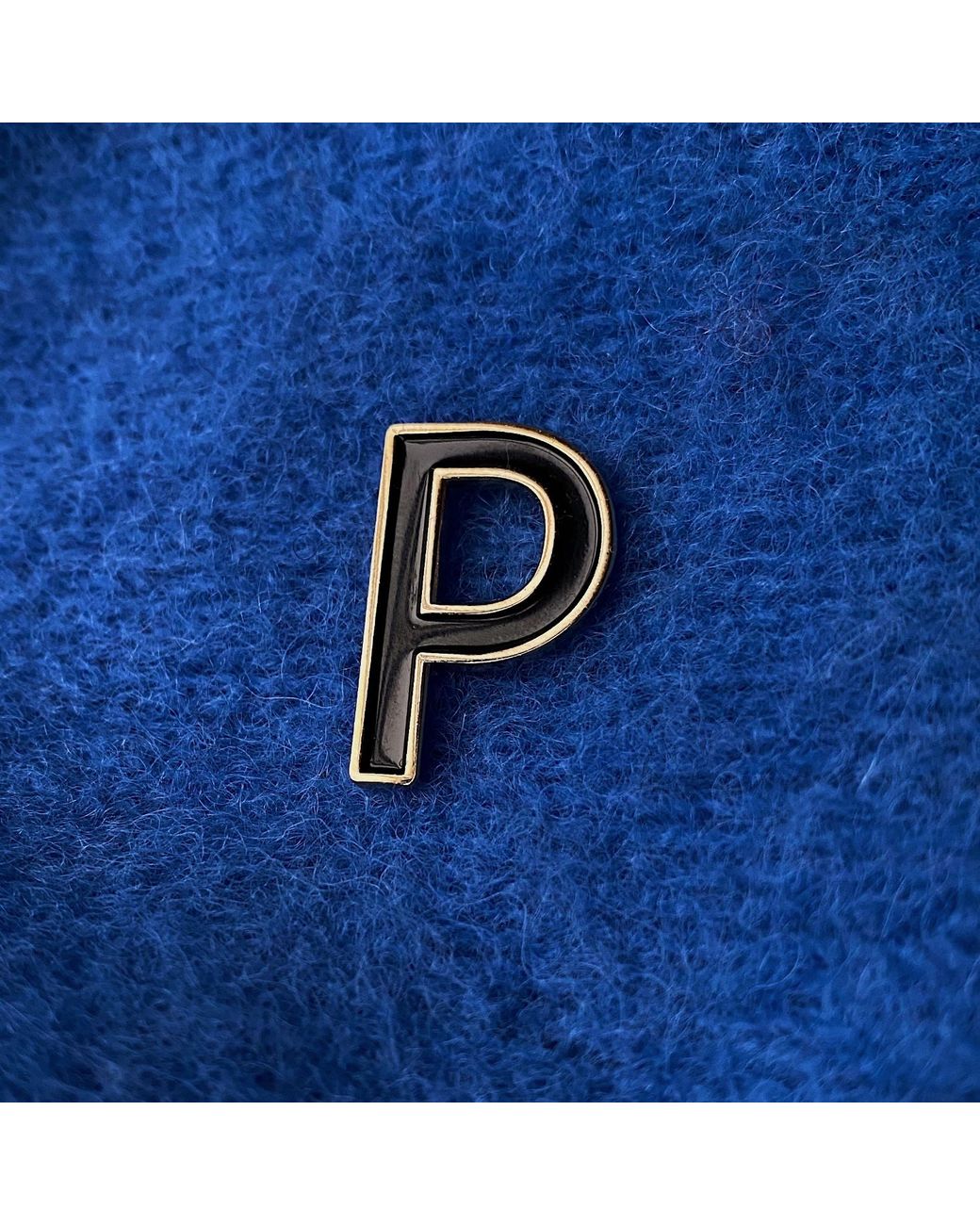Make Heads Turn Black Enamel Letter P Pin