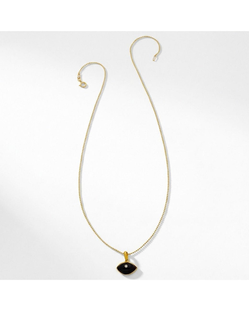 Heather Hawkins Jewelry Metallic Evil Eye Pendant-Filled Ball Chain Necklace