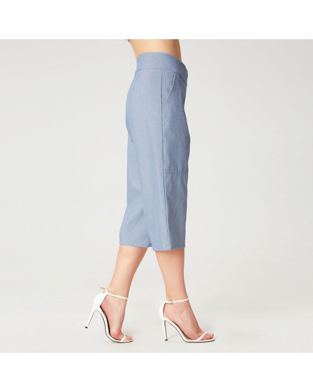 Smart and Joy Blue Wide Capri Pants