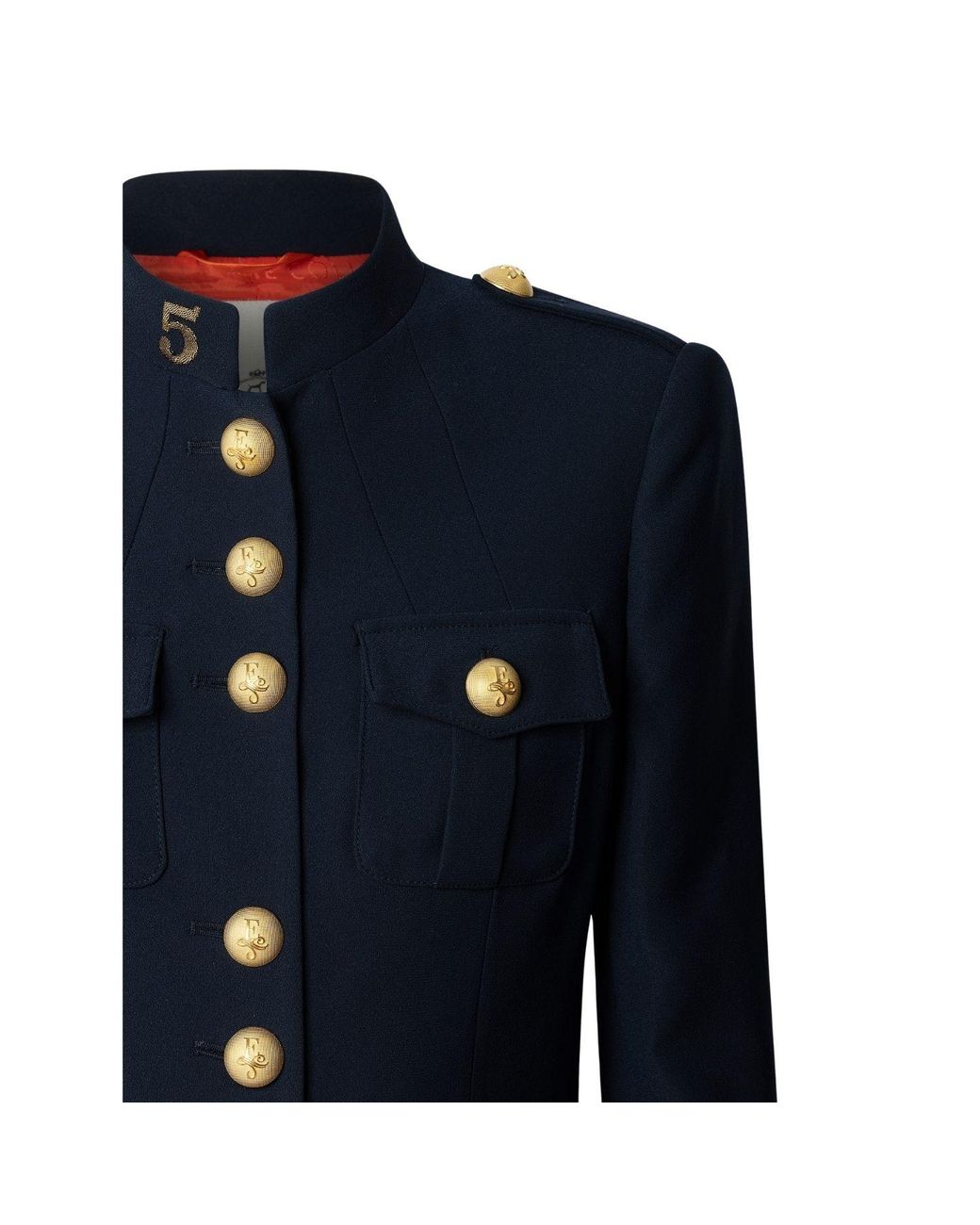 The Extreme Collection Blue Military Jacket With Embroidery