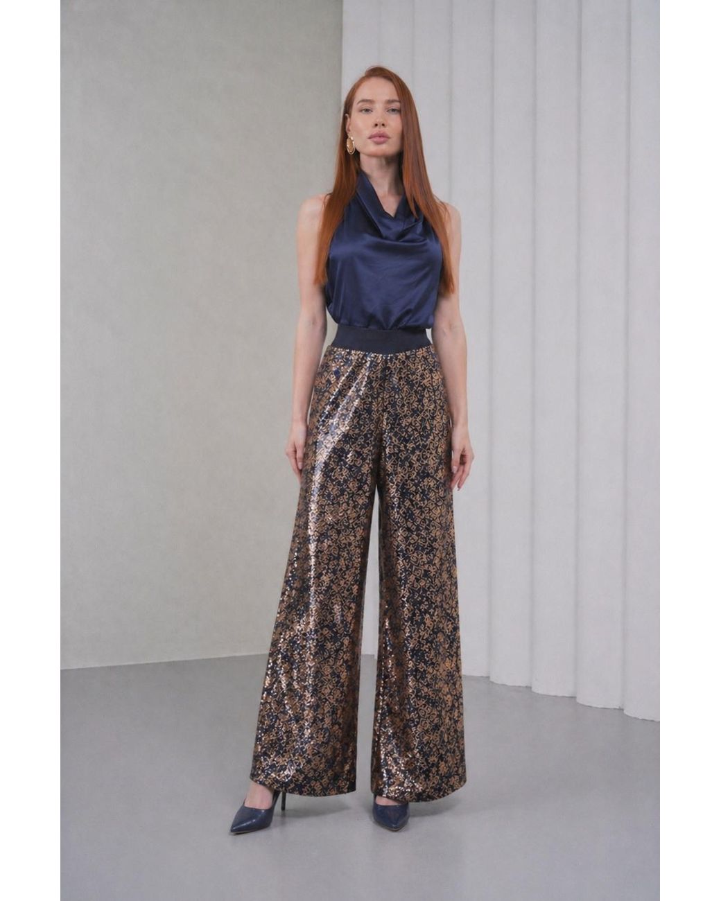 Lumina Eligma Red Ember Flare Sequin Pants
