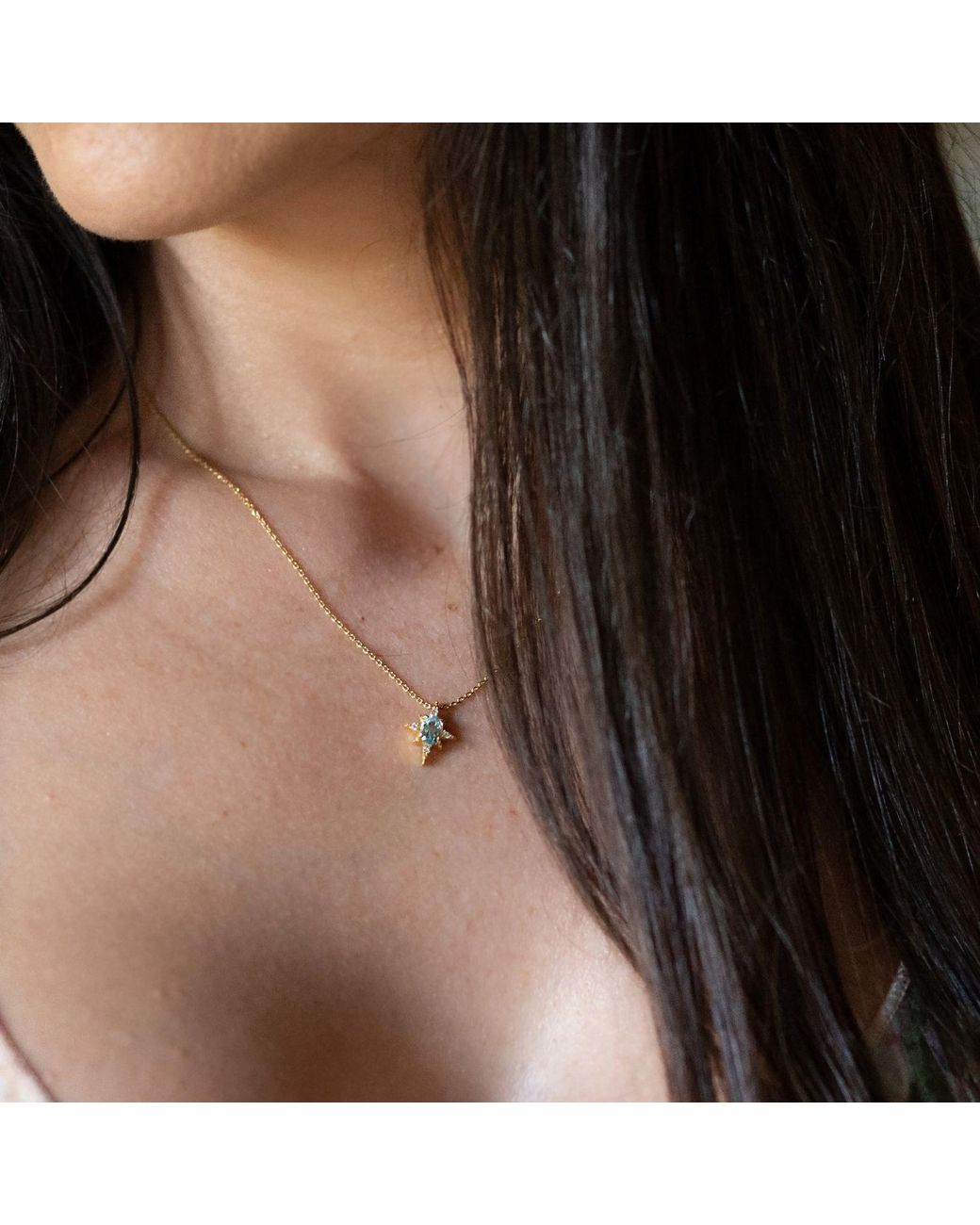Azura Jewelry New York Metallic Ocean Star Sky Topaz Vermeil Necklace