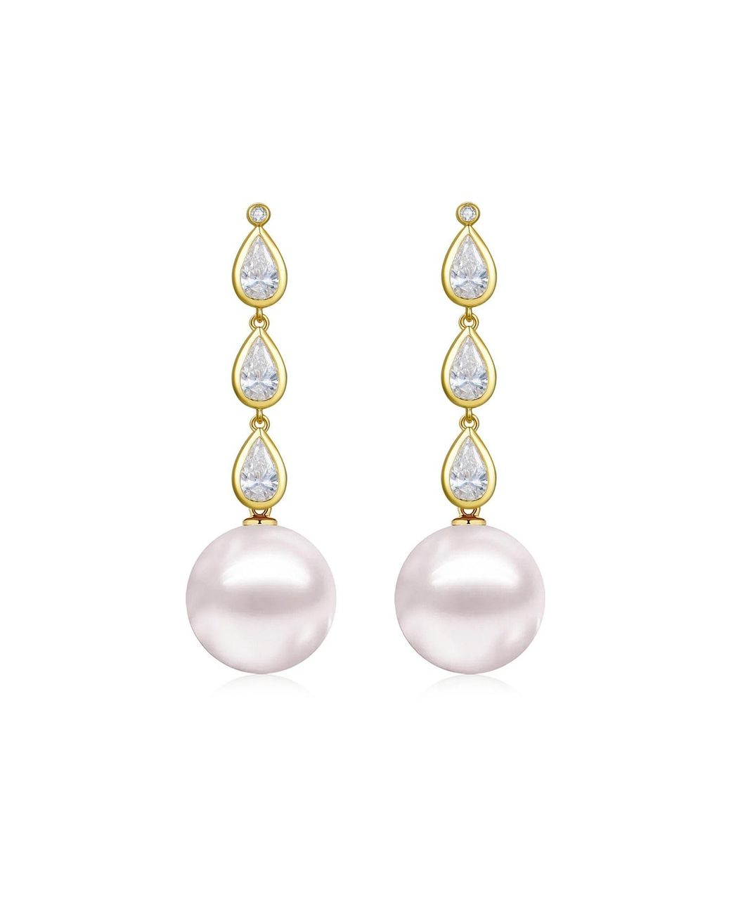Kai Fine Jewelry Metallic Solid Lab Grown Diamond & Freshwater Pearl Venus Tears Convertible Drop Earrings