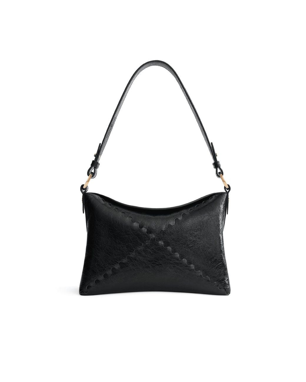 Orange Cube Black Mosaic Baguette Shoulder Bag