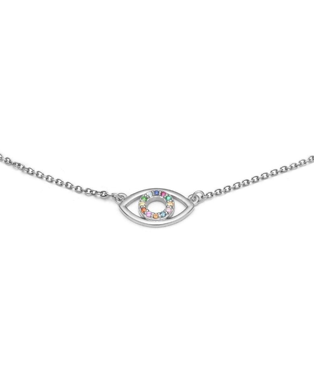 With Love Darling Metallic Eye Necklace Sterling