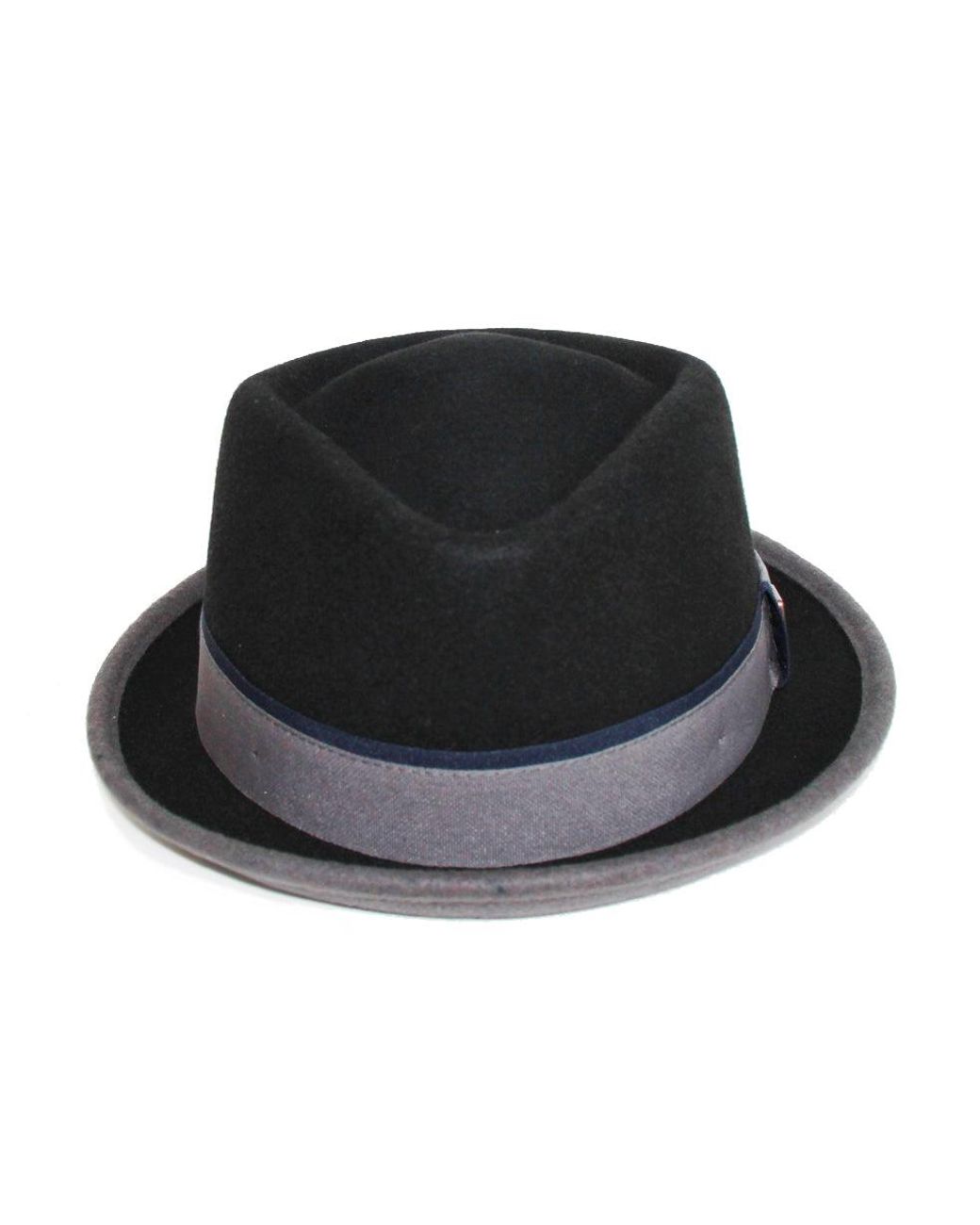 Dasmarca Hats Black Edward Two Tone Felt Winter Porkpie Hat for men