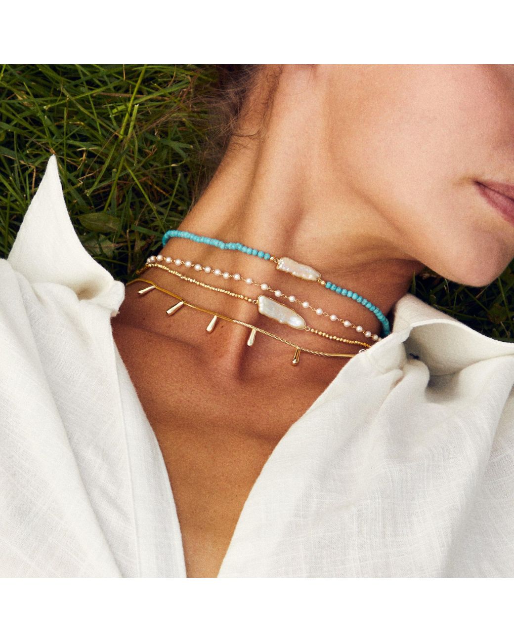 Argento Vivo Metallic The Pearl Bezeled Necklace