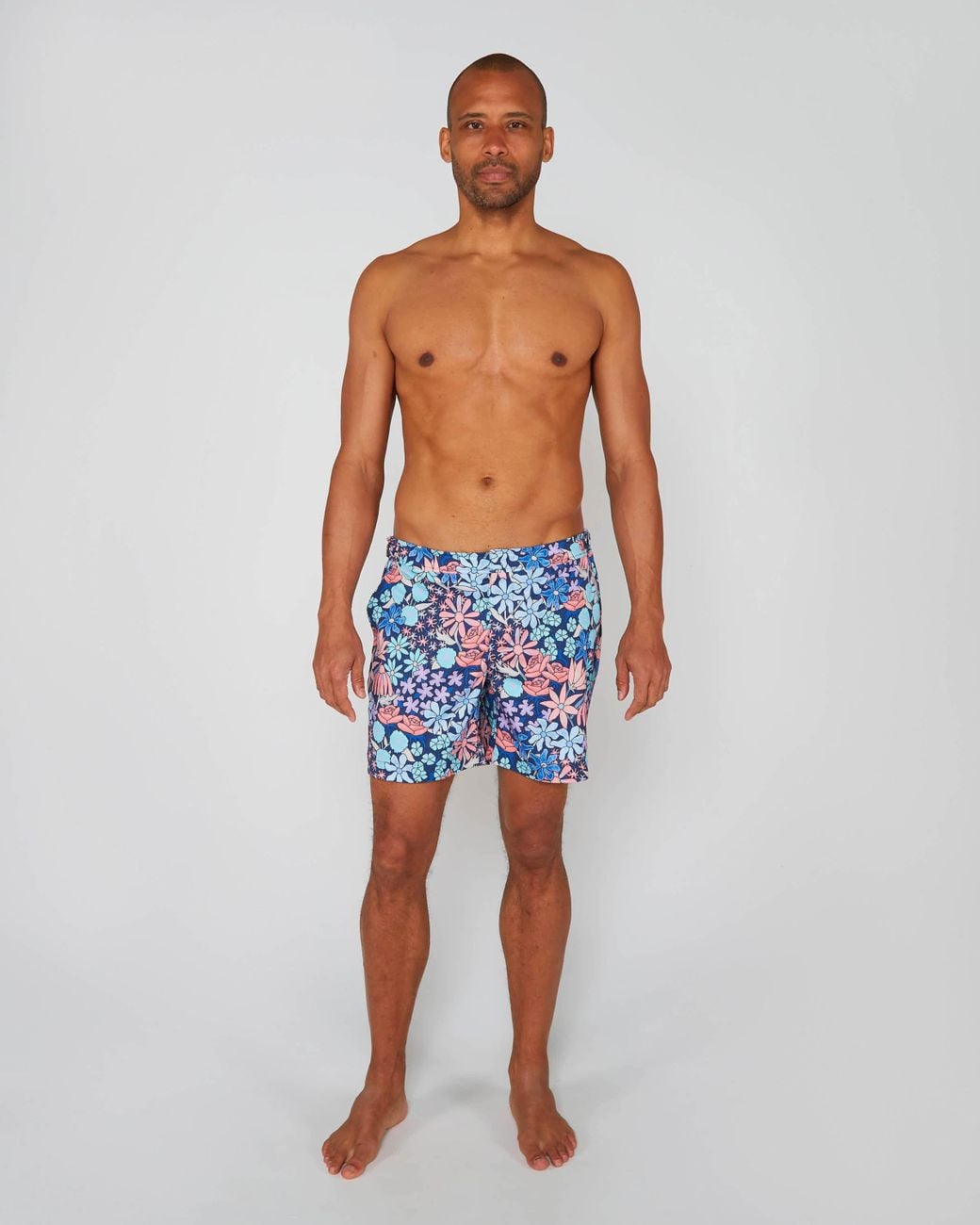 Lords of Harlech Blue Pool Rough Floral Swim Short for men