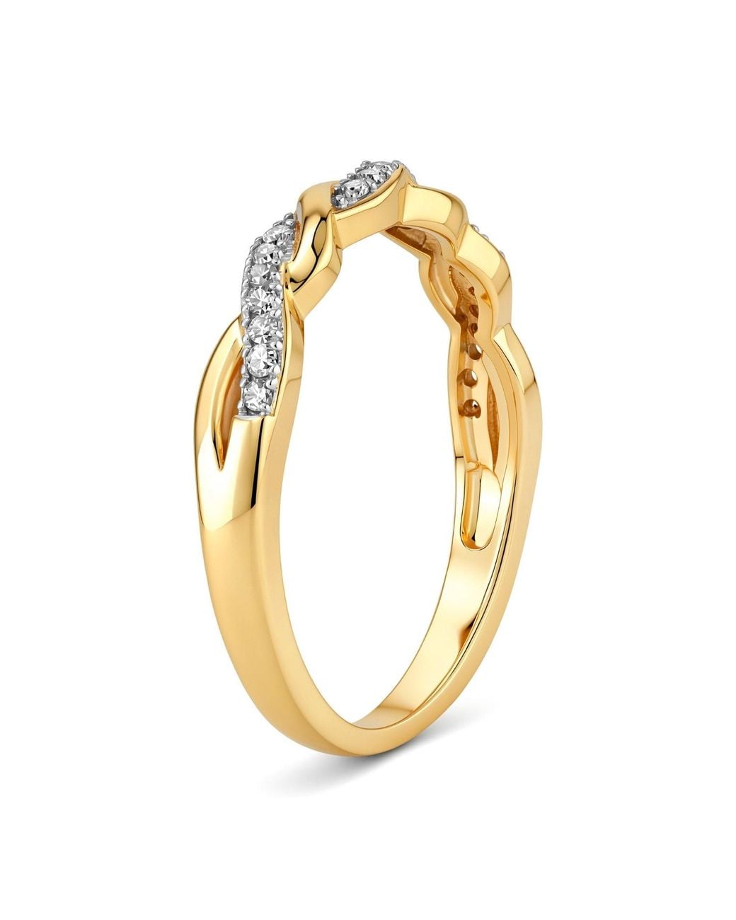 Kylie Harper Metallic Swirling Diamond Band Ring