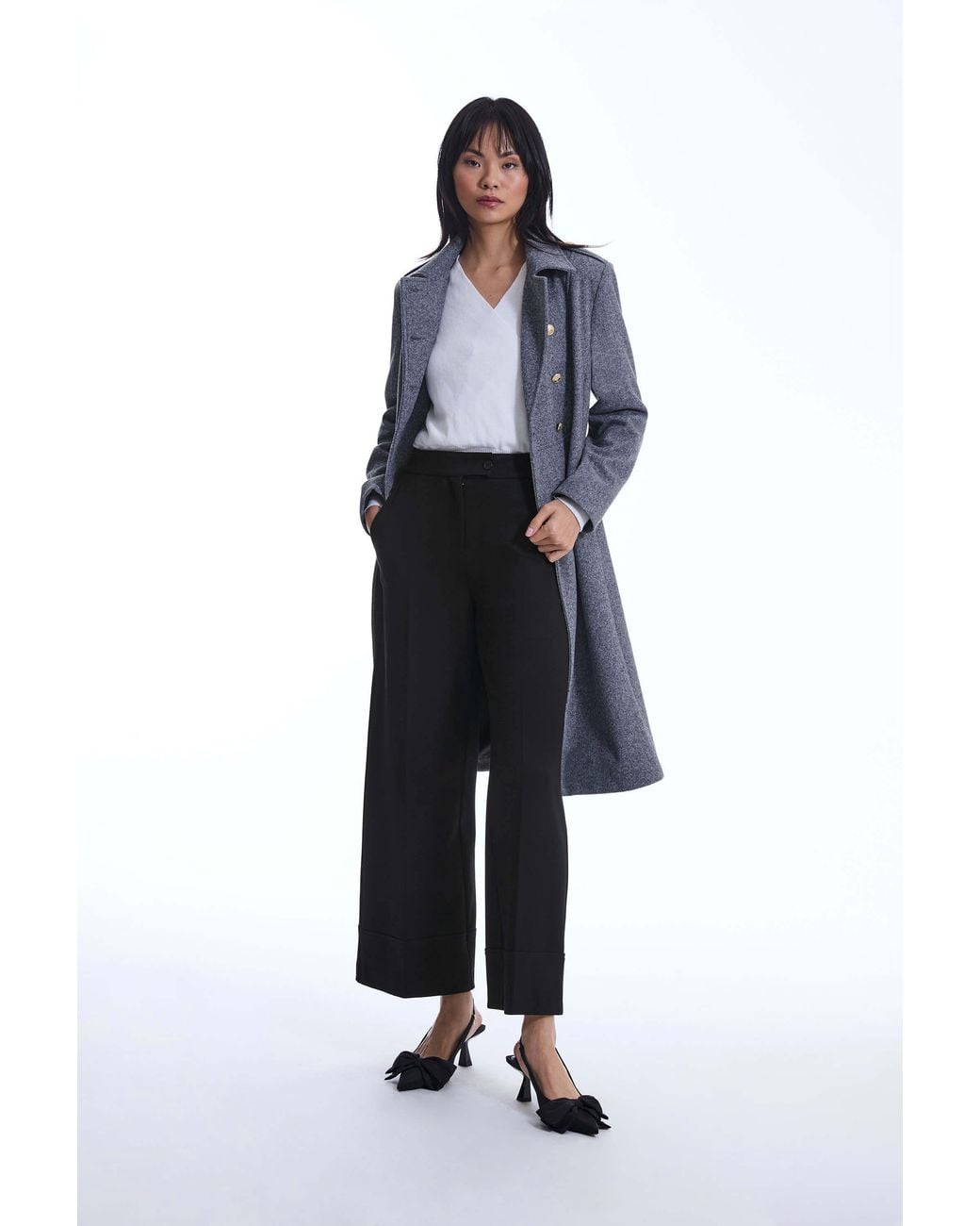 James Lakeland Black Wide Leg Trousers