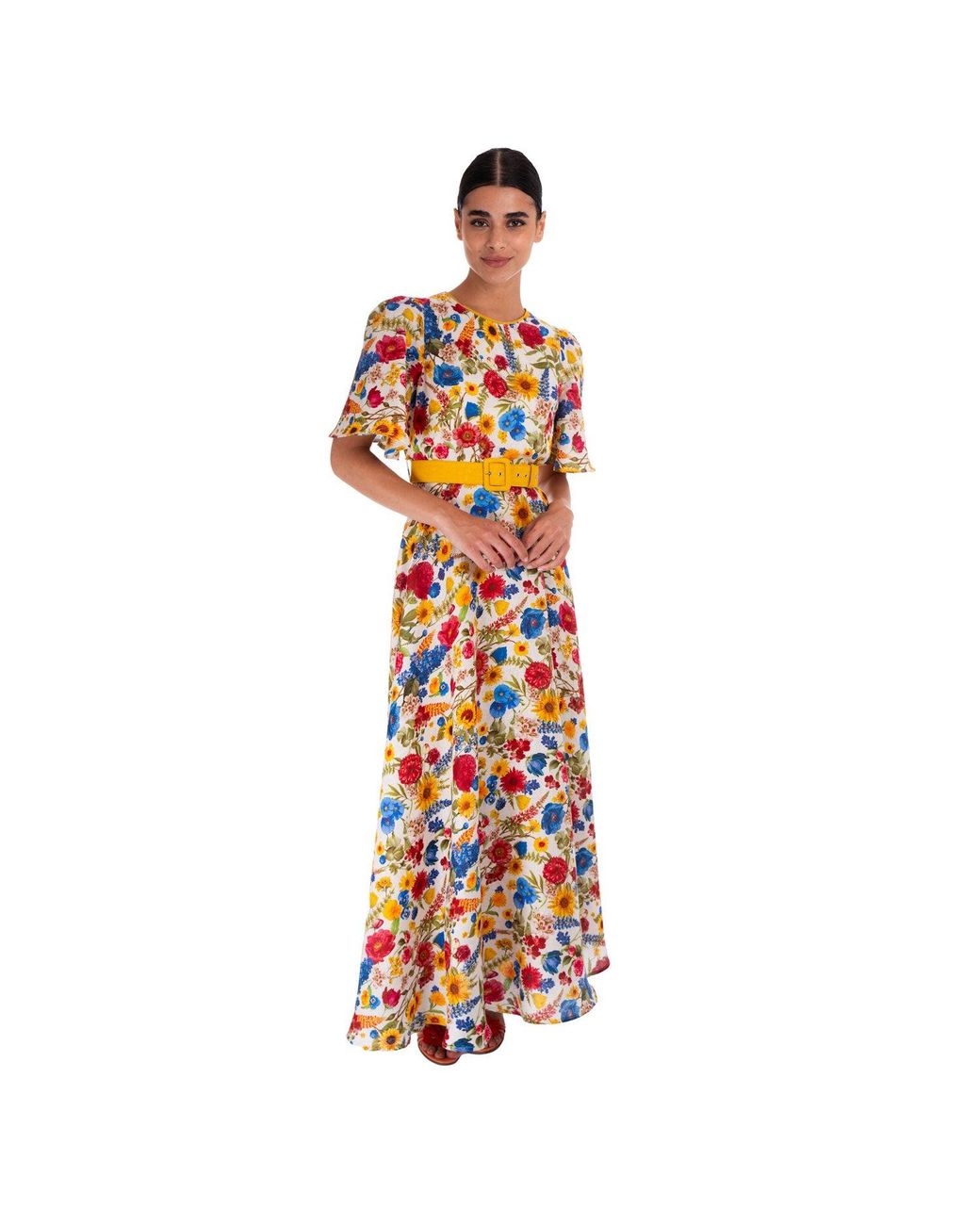 Sofia Tsereteli Orange Blossom Garden Linen Dress