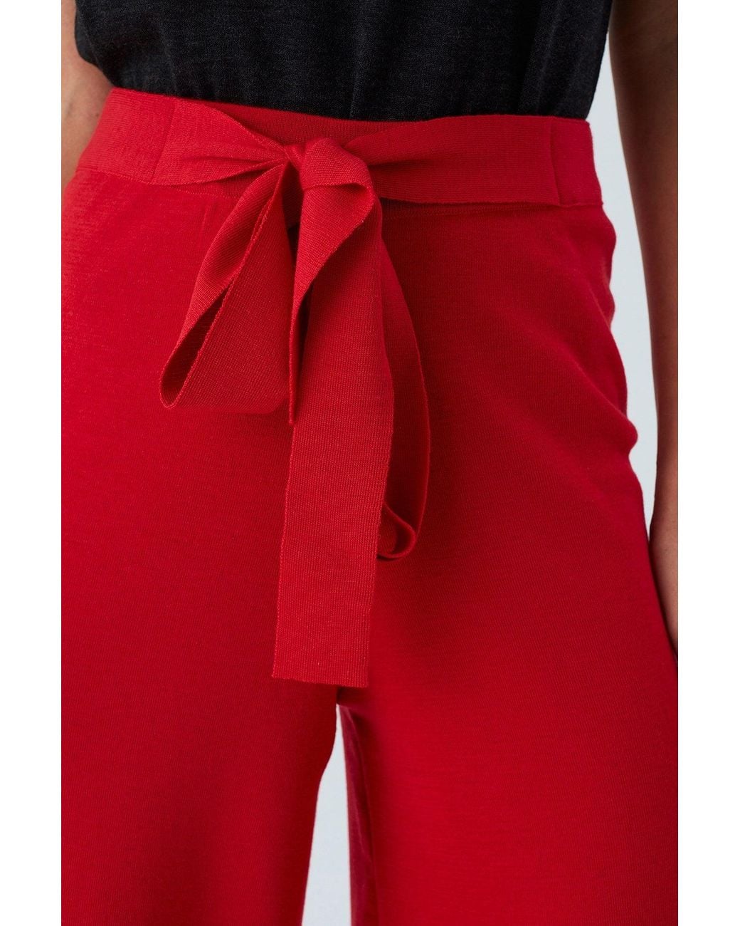 Peraluna Red Bell Bottom Knit Trousers