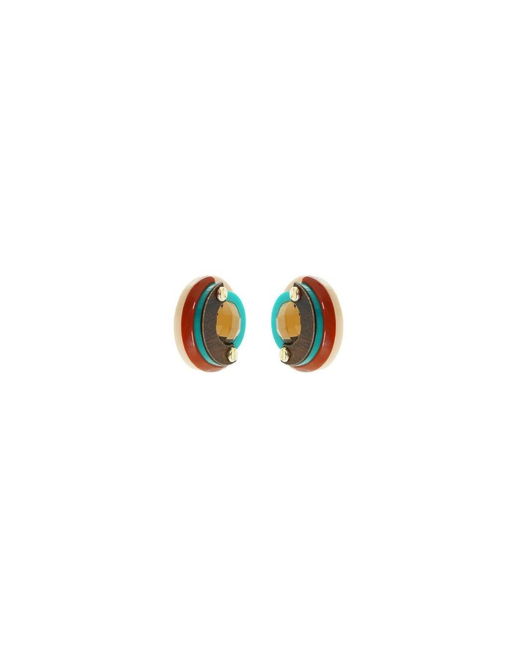 Gissa Bicalho Green Acrylic Handmade Earring Short Empire Cinnamon