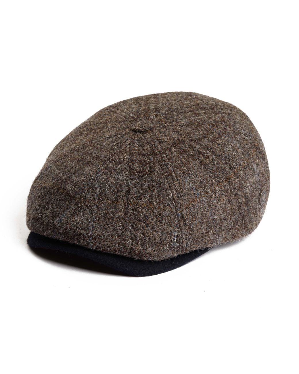 Dasmarca Hats Brown Aaron Harris Tweed Wool Cap With Earflaps for men