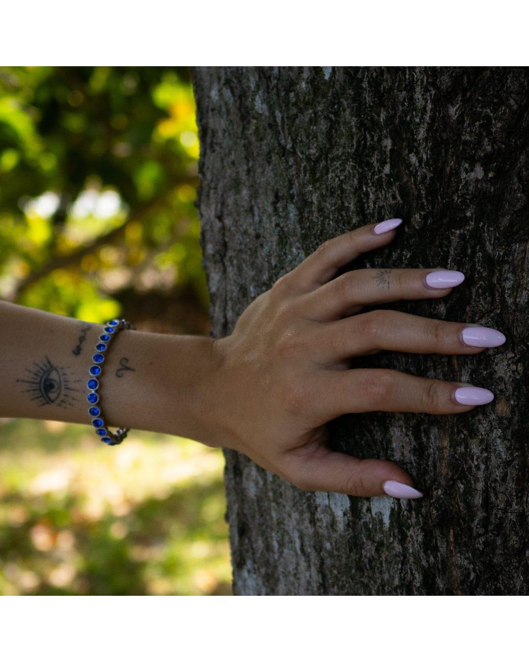 Ebru Jewelry Blue Sapphire Tennis Mystic Bracelet