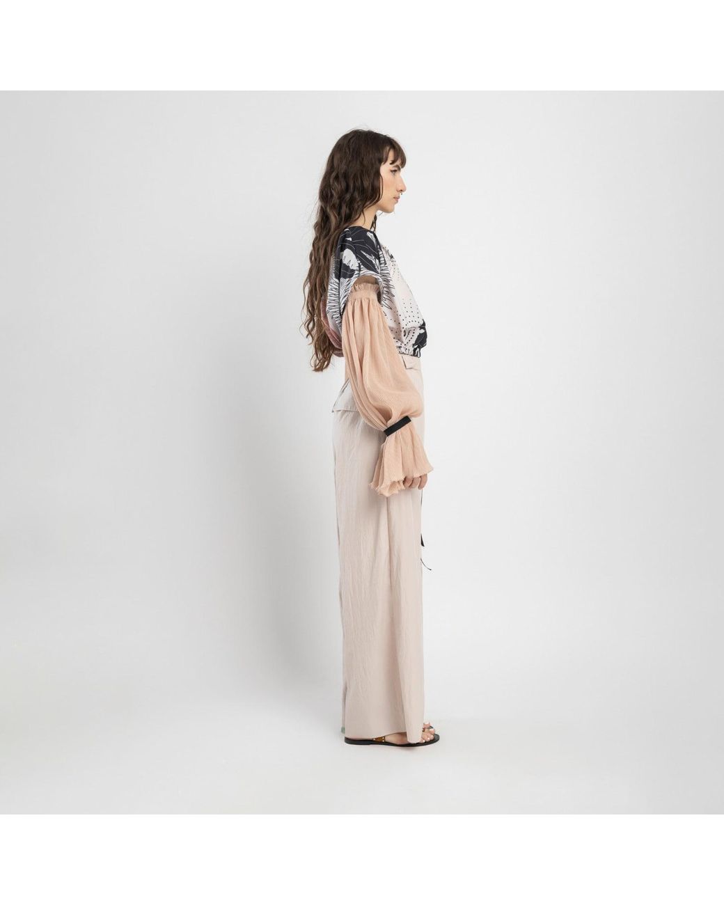ARTISTA Black Neutrals Epic Puffy Sleeve Top