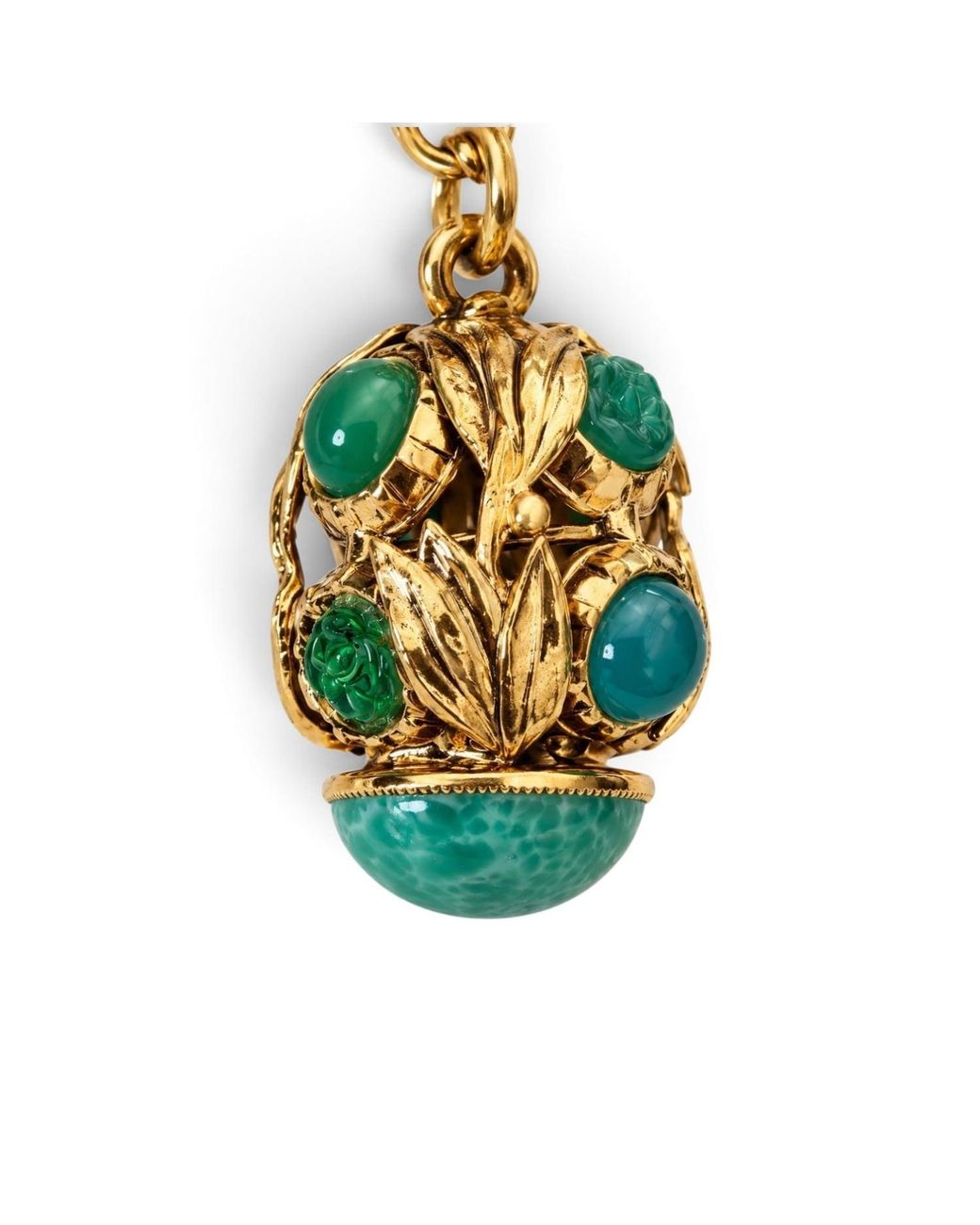 Vstyle Metallic Verdant Garden Sculptural Pendant Necklace