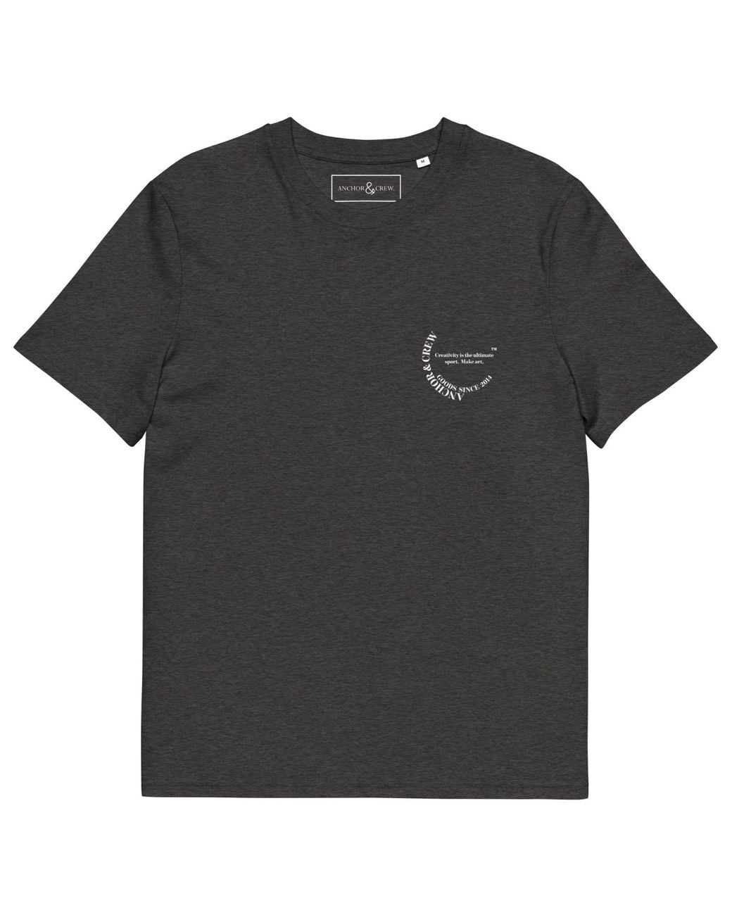 Anchor and Crew Black Heather Make Art Creative Standard Organic Cotton T-Shirt