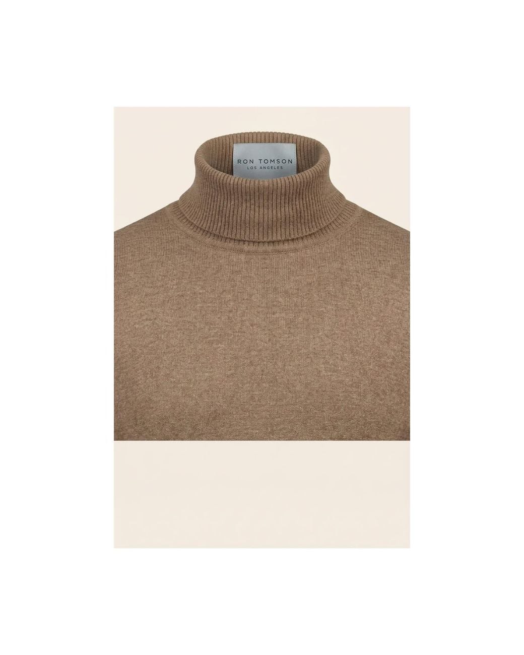 Ron Tomson Brown Neutrals Roll Neck Knit Sweater for men