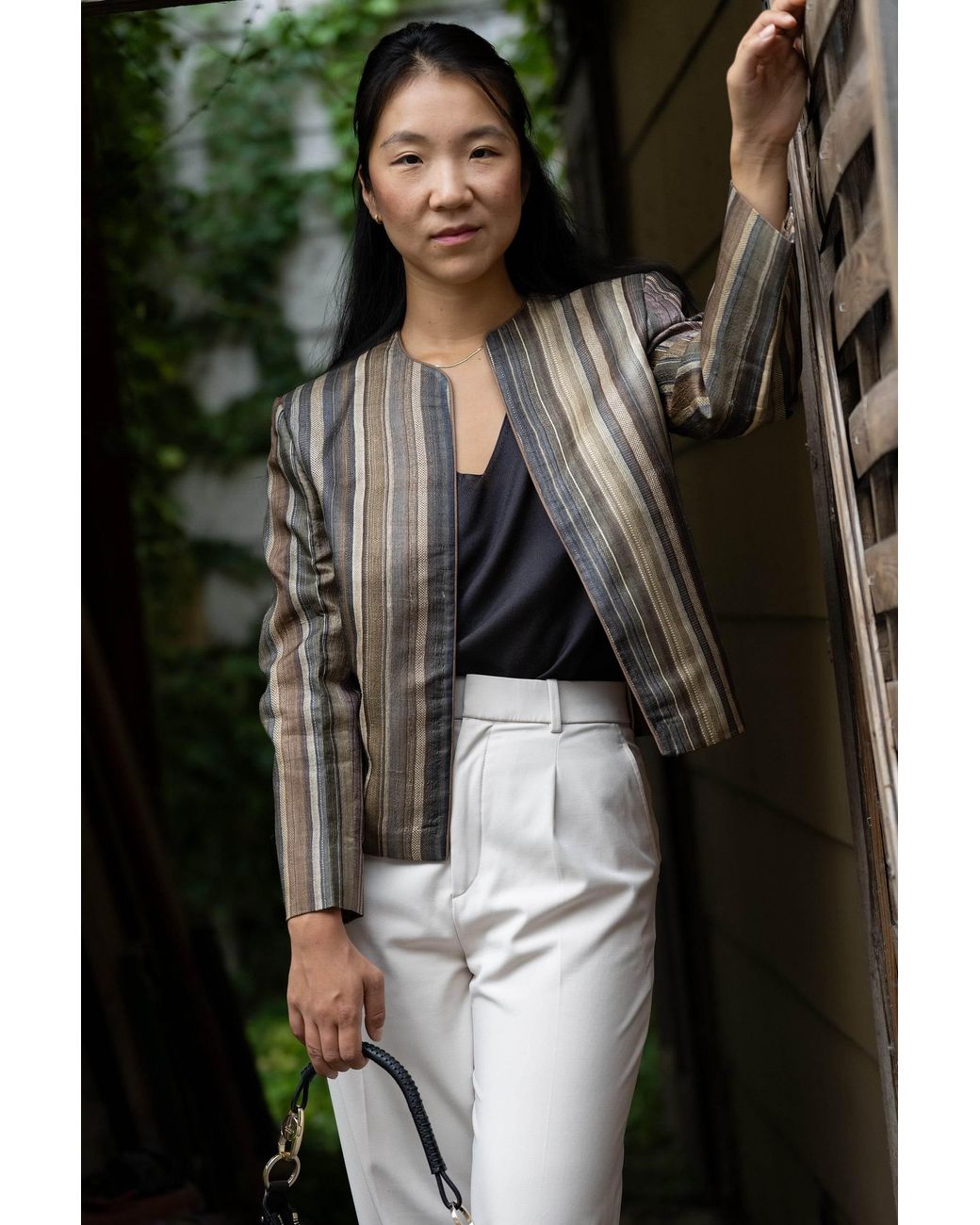 Stovaria Multicolor Striped Handwoven Pure Tussar Silk Jacket
