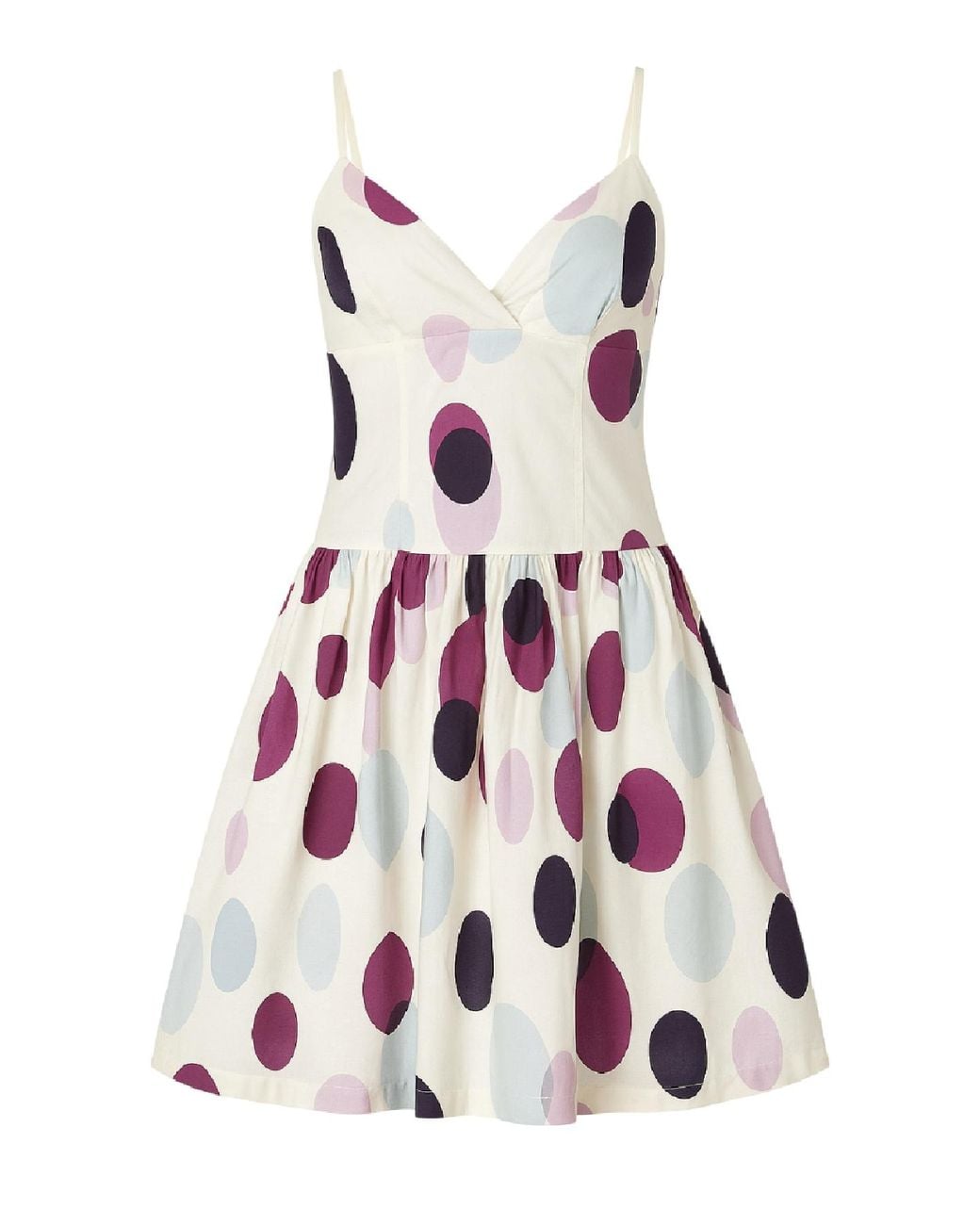Conquista White Sleeveless Cotton Poplin Polka Dot Dress – Fully Lined