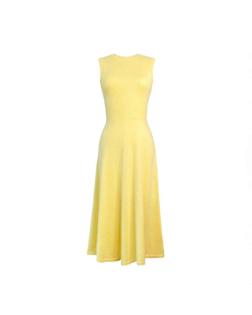 Solgo Atelier Yellow Calypso Cashmere Dress Honeysuckle