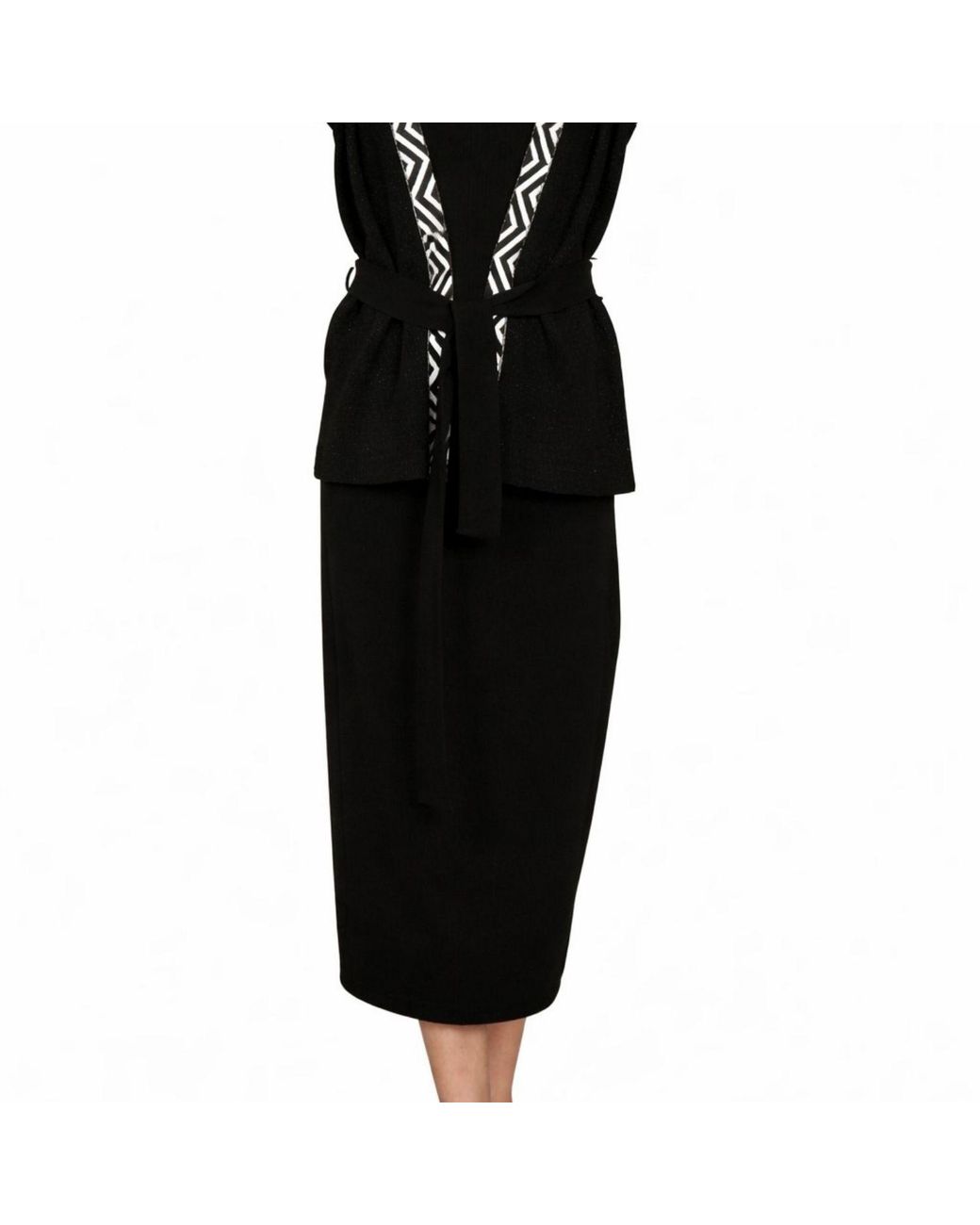 Nuvv Collection Black Elastic Waist Elegant Knit Skirt