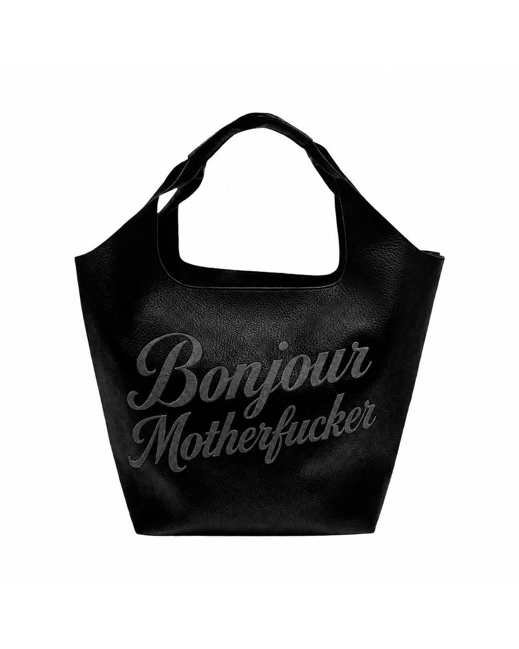 Lilly Loves Black Subtle Bonjour Motherfucker Shoulder Bag