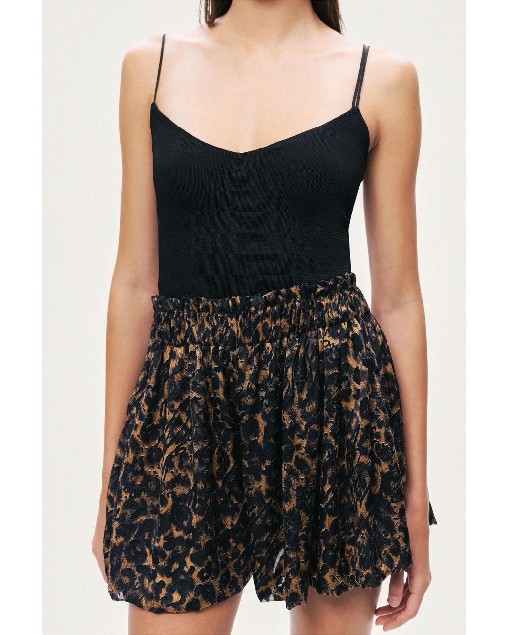 Nocturne Black Printed-Mini Shorts