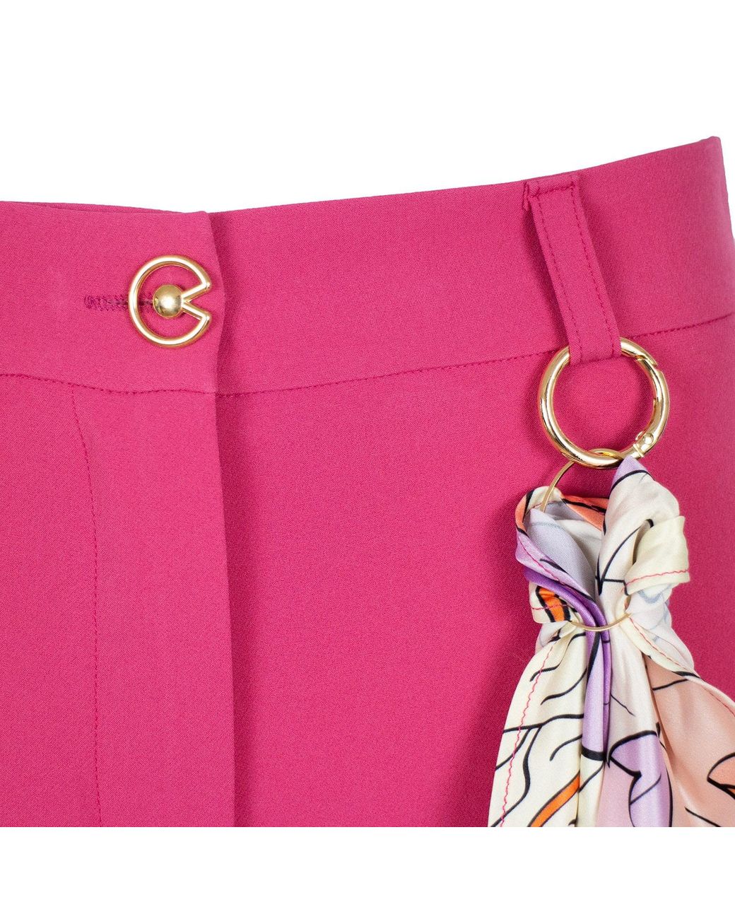 Lalipop Design Pink Wide Leg Tailored Cropped Fuchsia Pants