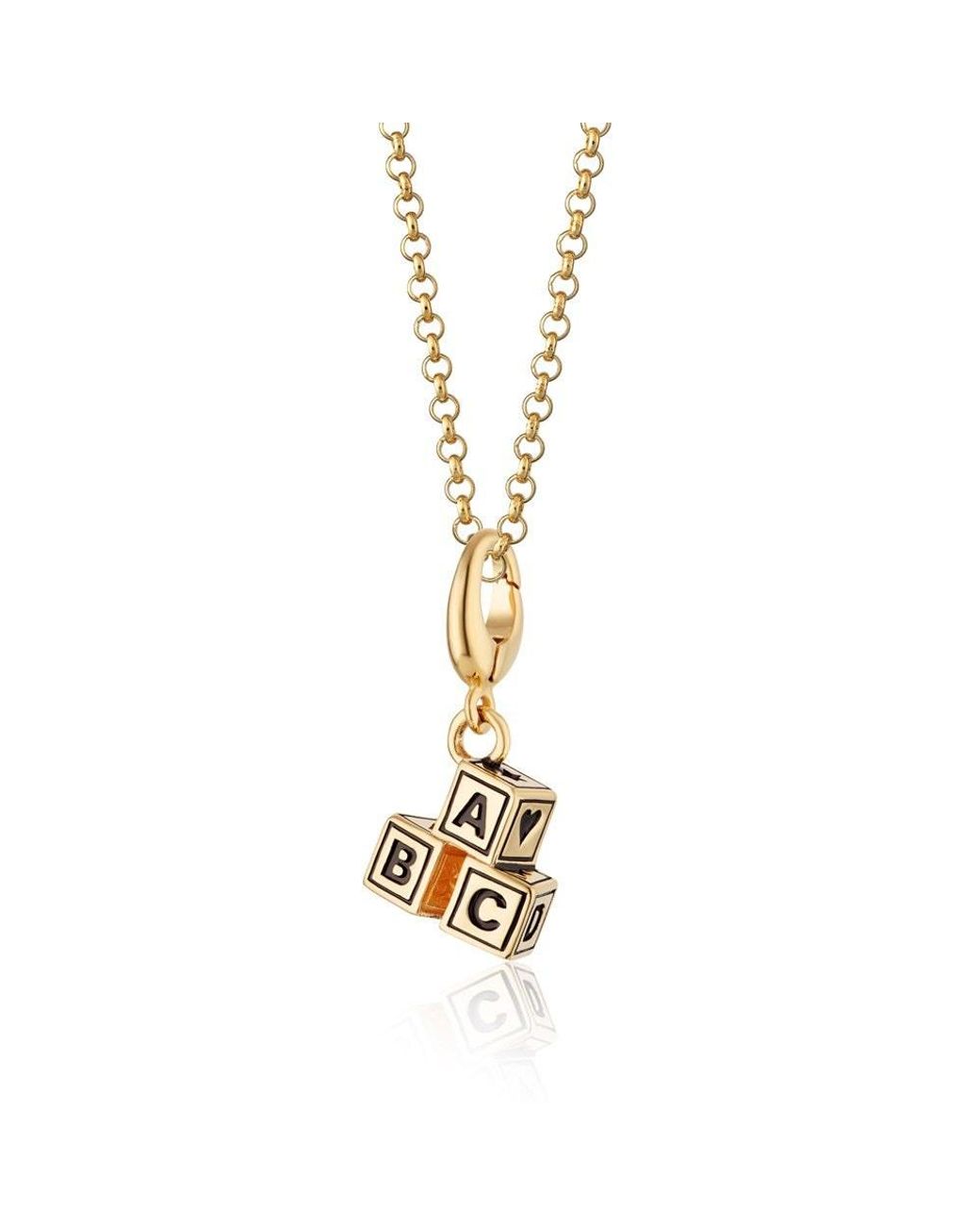 Lily Charmed Metallic Plated Abc Building Block Charm Necklace
