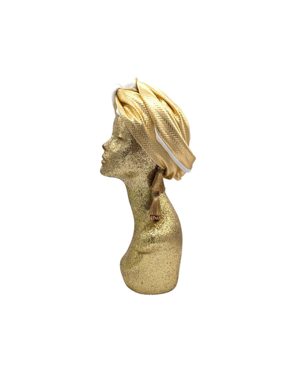 Julia Clancey Metallic Zia Ivory Terry Golden Mini Dorado Turban