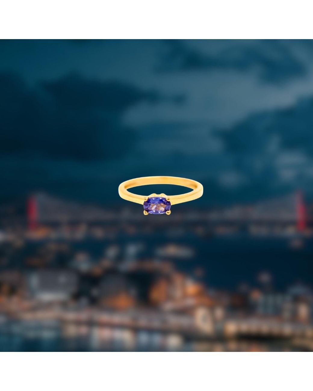 1610Istanbul Metallic Bosphorus Tanzanite Ring