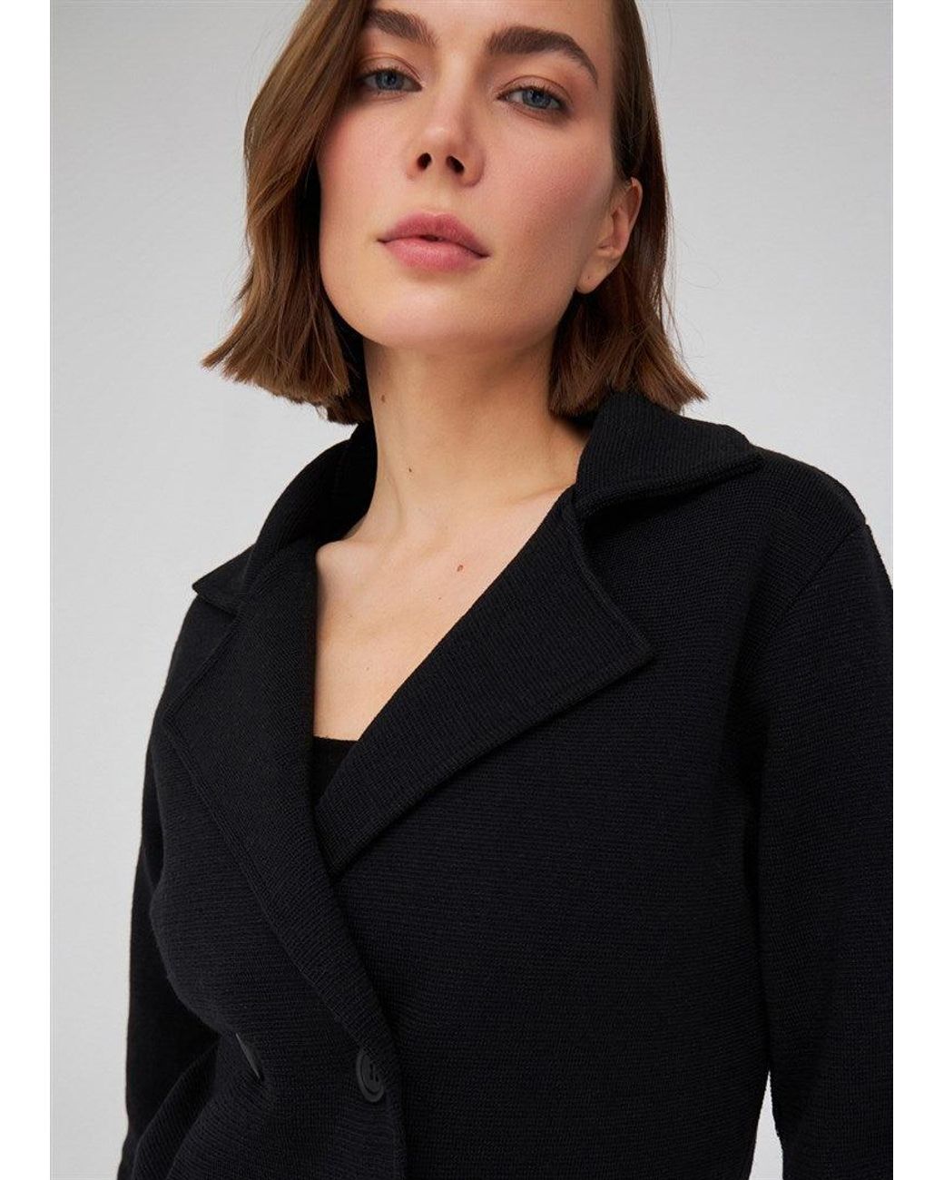 Peraluna Black Classic-Fit Blazer Knitwear Jacket