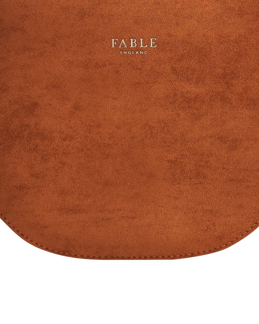 Fable England Brown Tan Floral Faux Suede Embroidered Saddle Bag