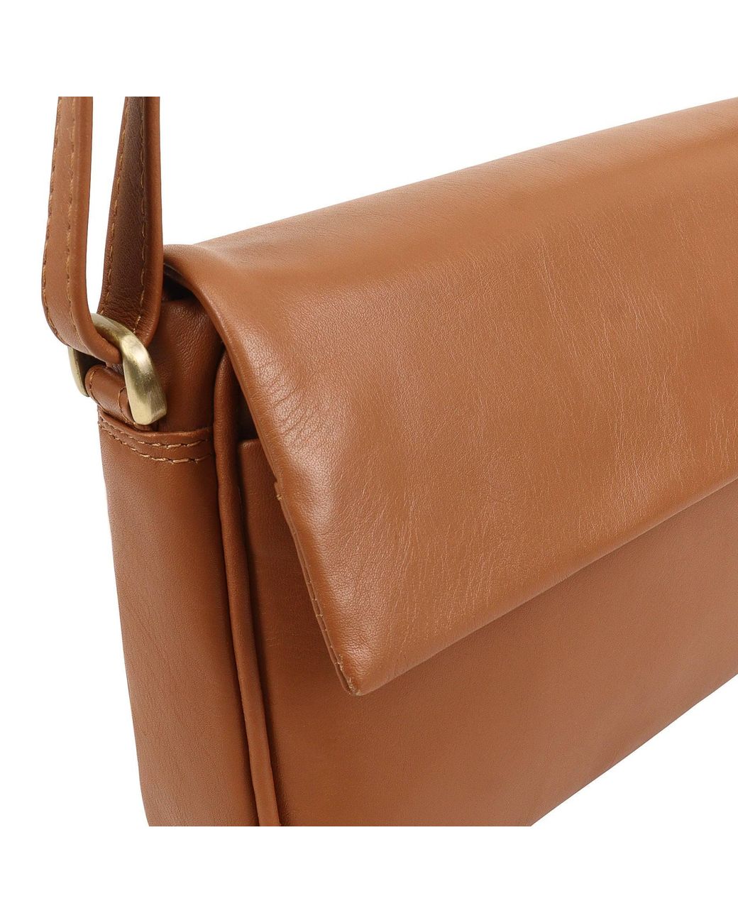 Lloyd Baker Brown Gulmarg Leather Flap-Over Crossbody Bag