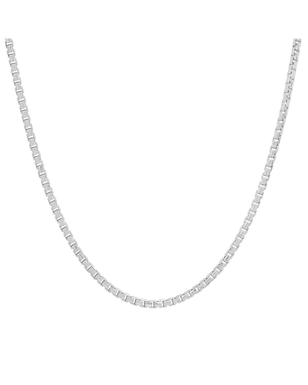 Kylie Harper Metallic Italian Sterling Round Box Chain for men