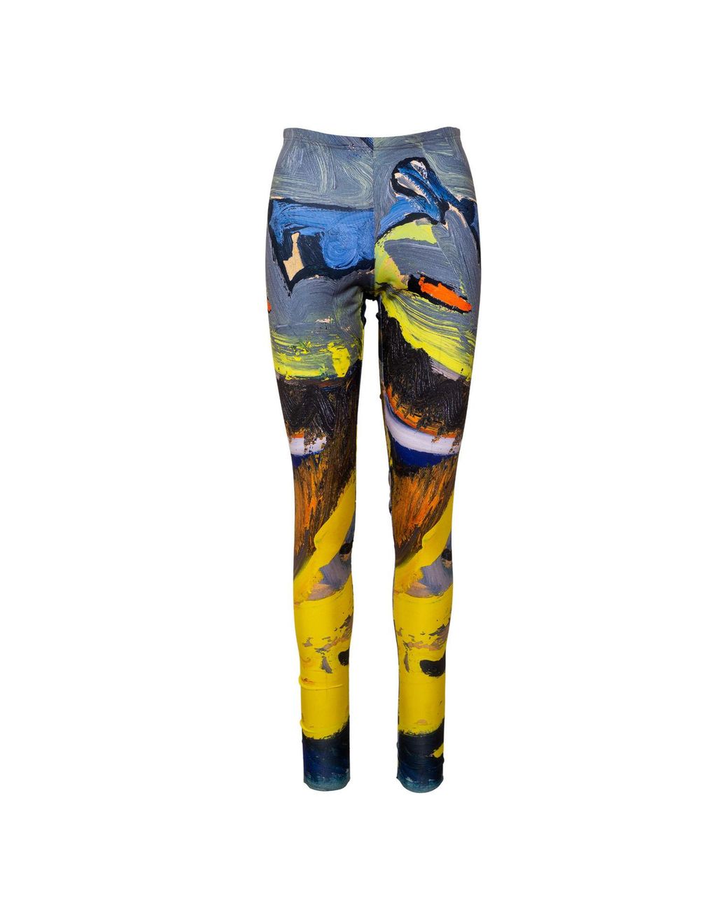 ARTISTA Yellow Bluebird Printed Leggings