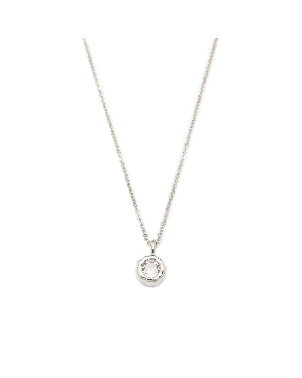 Classicharms Metallic Skyler Molten Mini Solitaire Clear Cz Pendant Necklace
