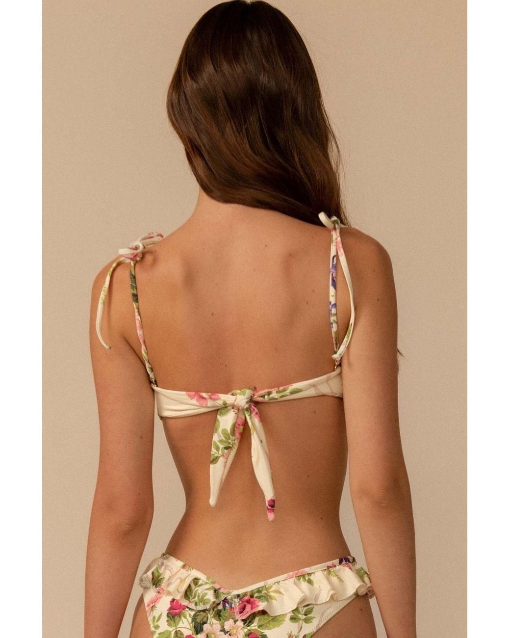 Montce Natural Bouquet Tori Ties Bandeau Bikini Top