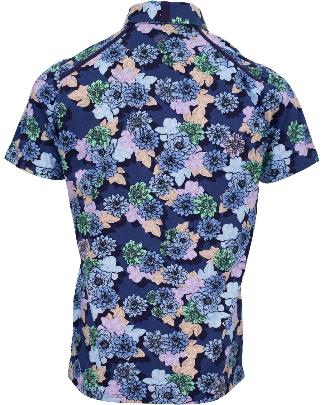 Lords of Harlech Blue Pietro Snap Floral Polo Shirt for men
