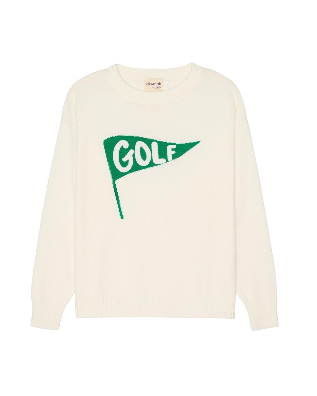 Ellsworth & Ivey White Riley Crewneck Sweater