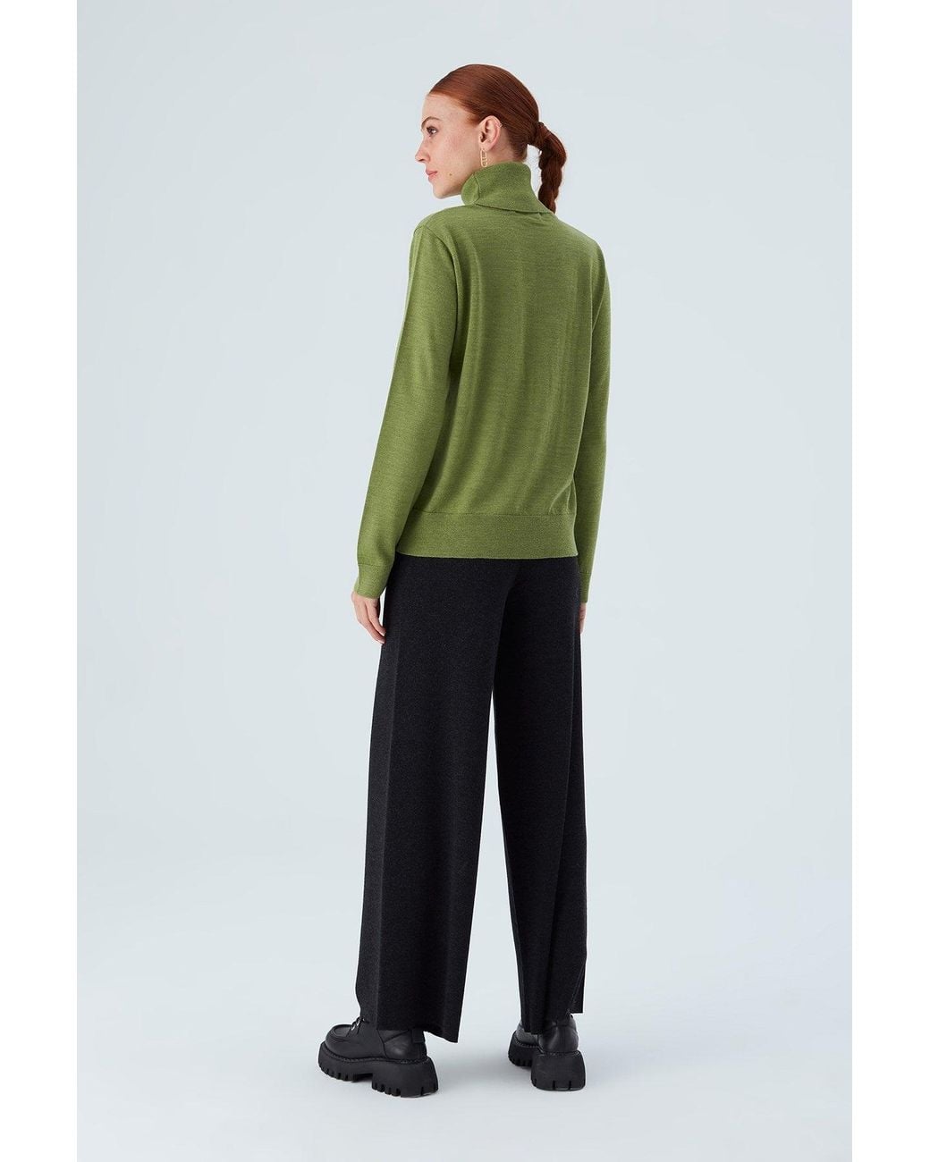 Peraluna Green Valeria Fine Turtleneck Pullover