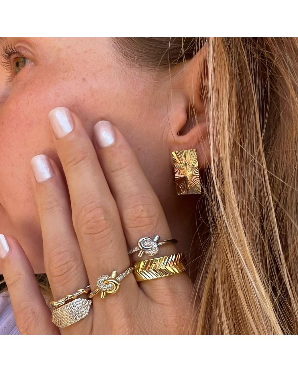 Native Gem Metallic Sunray Ring