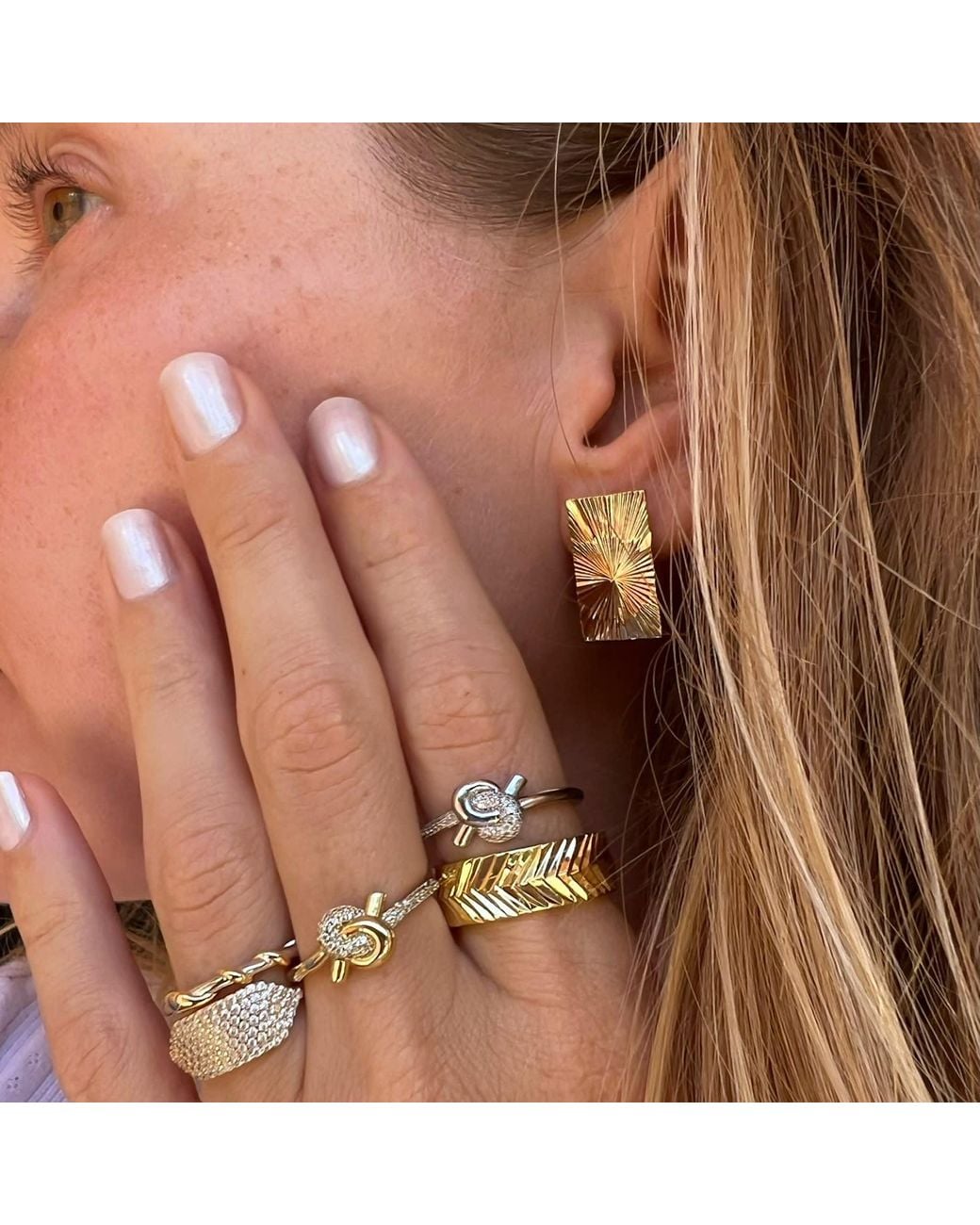 Native Gem Metallic Sunray Ring